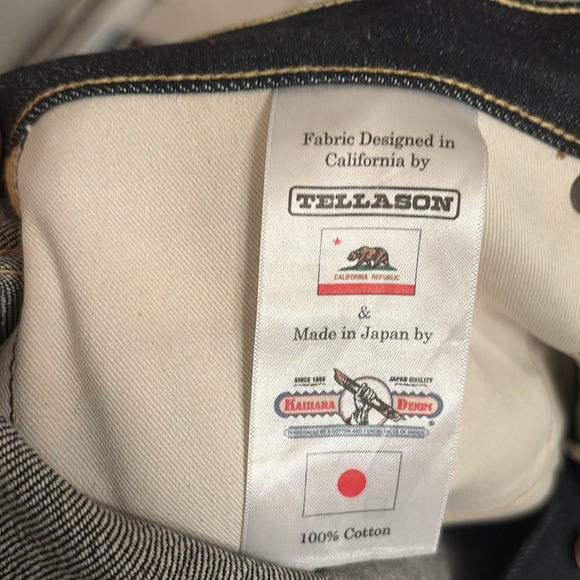 Tellason Ladbroke slim tapered selvedge denim jeans 36 USA. 14oz red line NWOT - Picture 9 of 10